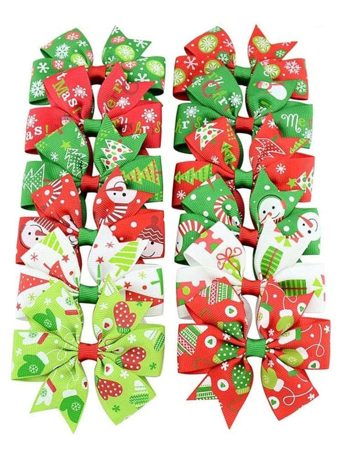 Cute Christmas Accessories | Girls 3" Dovetail Ribbon Hair Clip Set