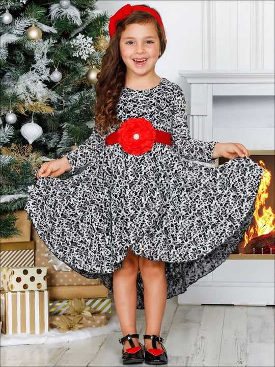 Winter Formal Party Dress | Girls Crochet Lace Hi-Lo Party Dress – Mia ...