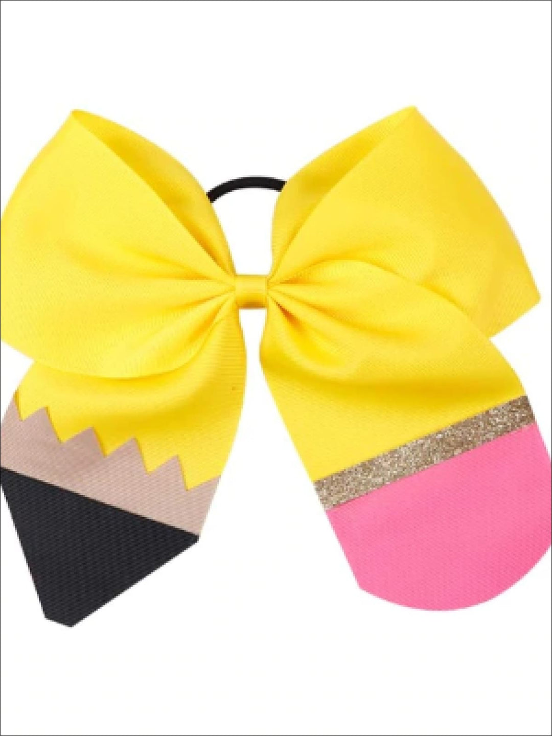 Mia Belle Girls Pencil Bow Elastic Hair Tie | Girls Accessories