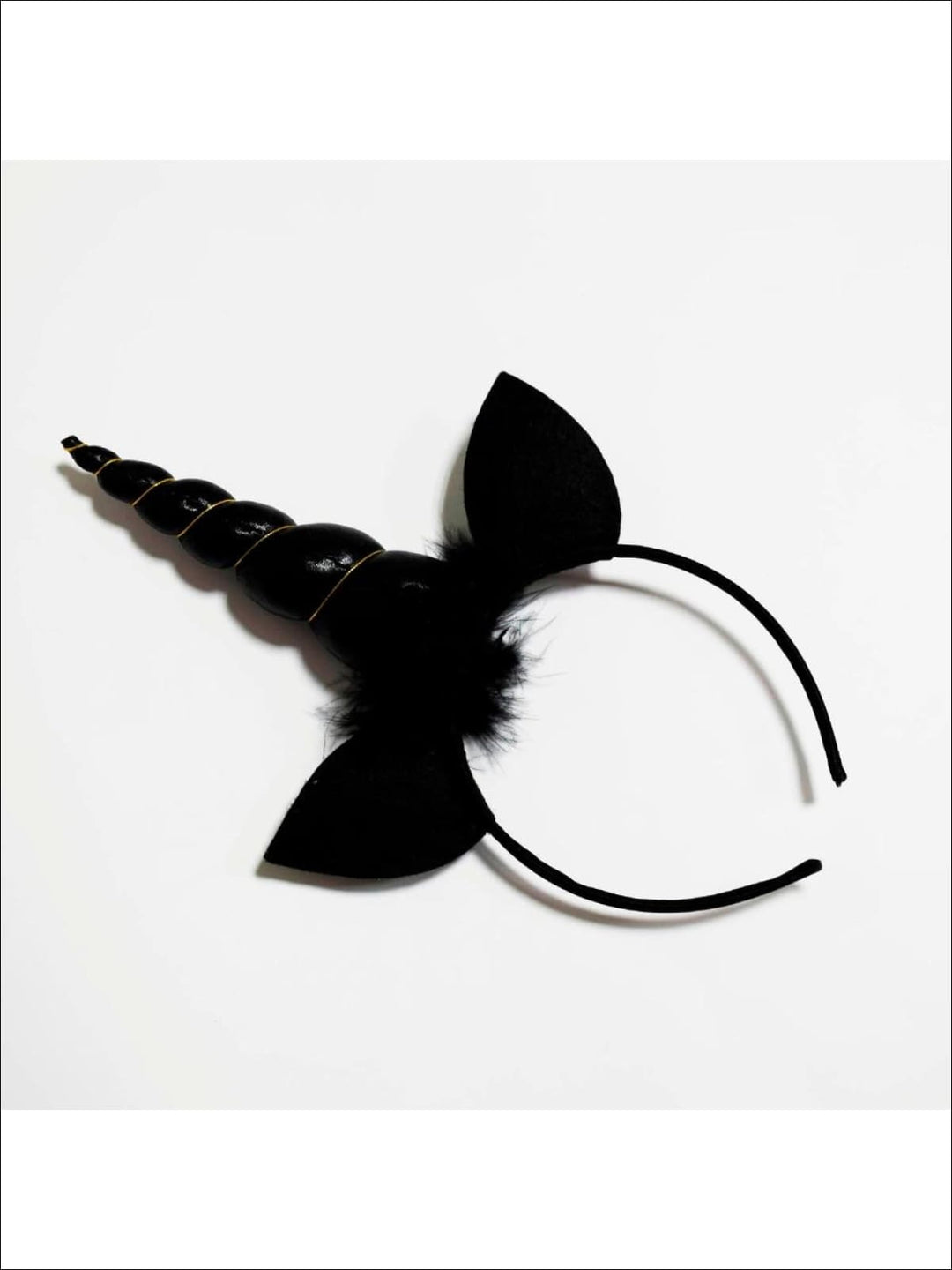 Kids Halloween Accessories | Black Unicorn Headband | Mia Belle Girls