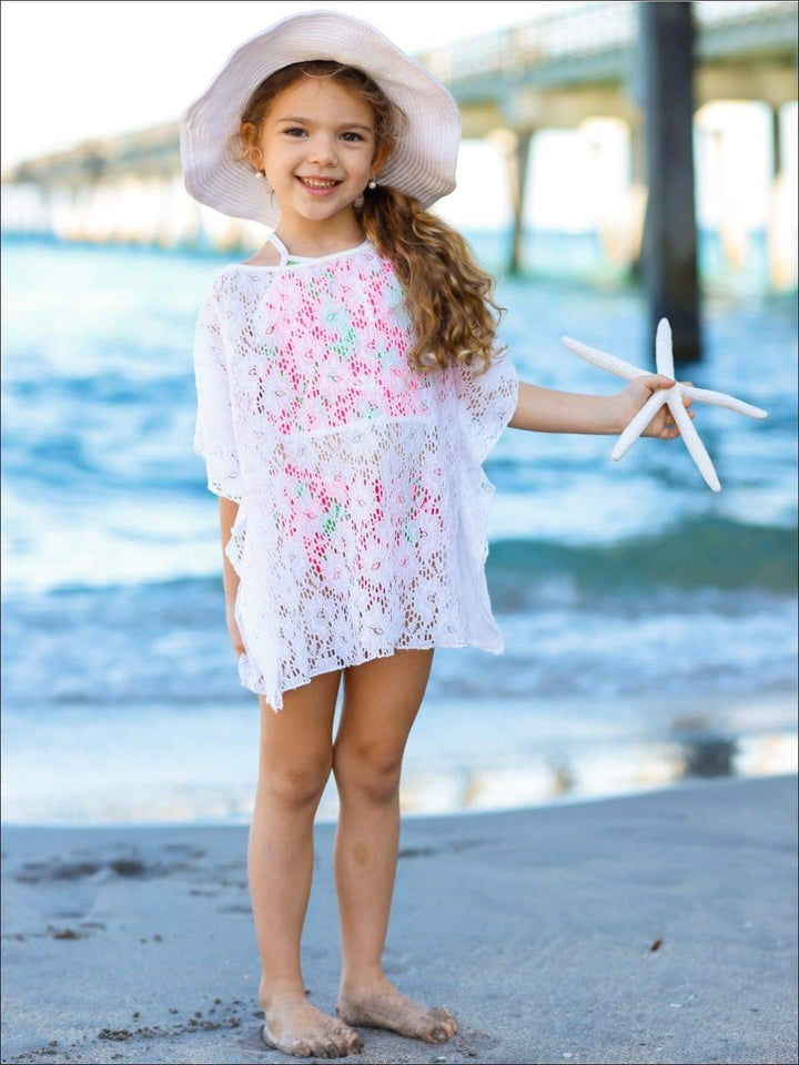 Kids Resort Wear | Little Girls Sheer Ruffle Hem Cover Up