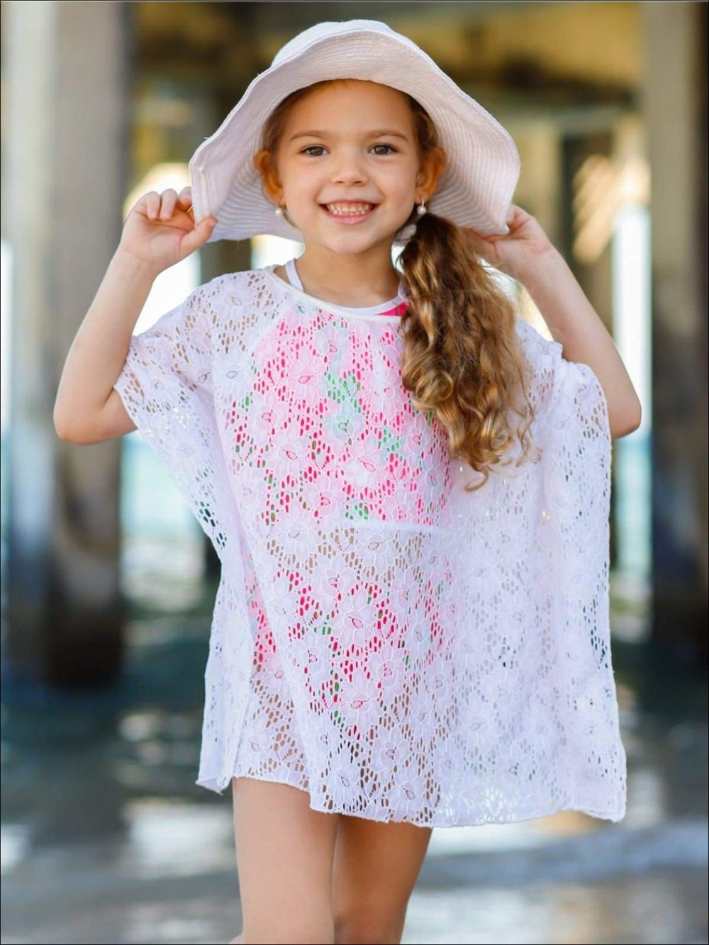 Kids Resort Wear | Little Girls Sheer Ruffle Hem Cover Up