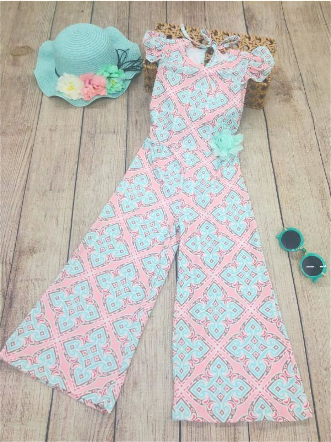 Little Girls Spring Outfits | Toddler Cap Sleeve Floral Print Jumpsuit