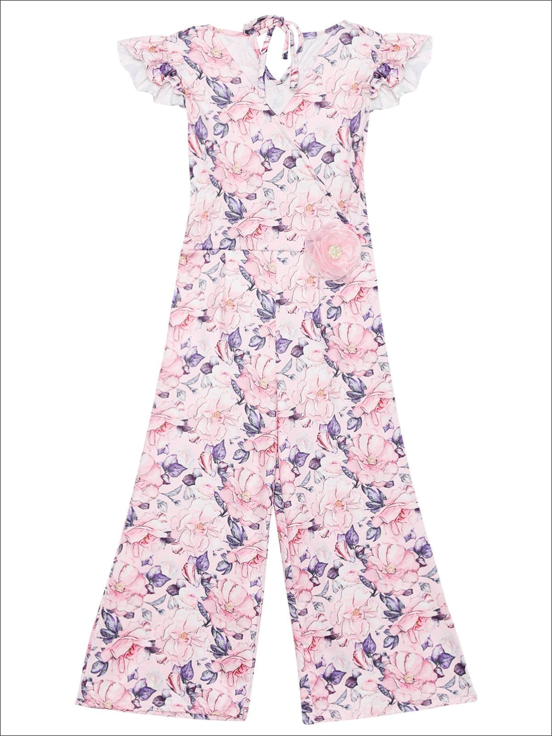 Little Girls Spring Outfits | Toddler Cap Sleeve Floral Print Jumpsuit