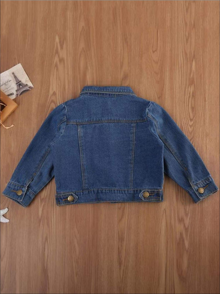 Kids Denim Clothes | Denim Jacket With Pockets | Mia Belle Girls 