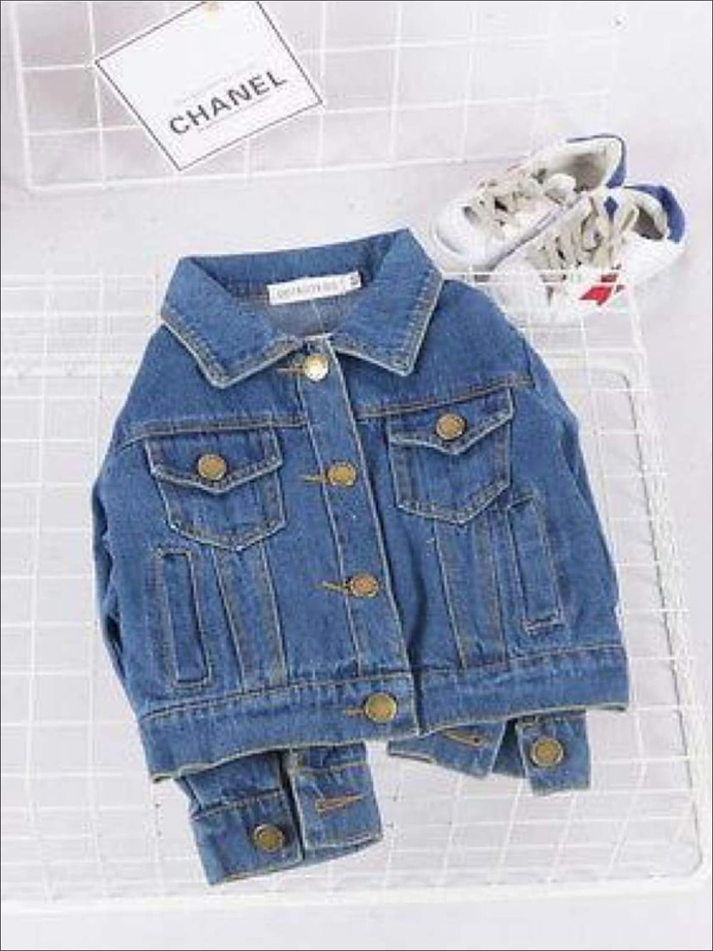 Kids Denim Clothes | Denim Jacket With Pockets | Mia Belle Girls 