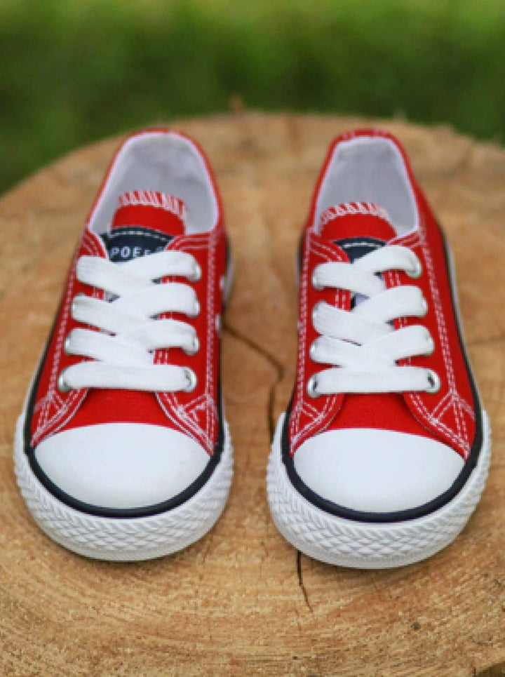 Back To School Shoes | Low Top Canvas Sneakers | Mia Belle Girls