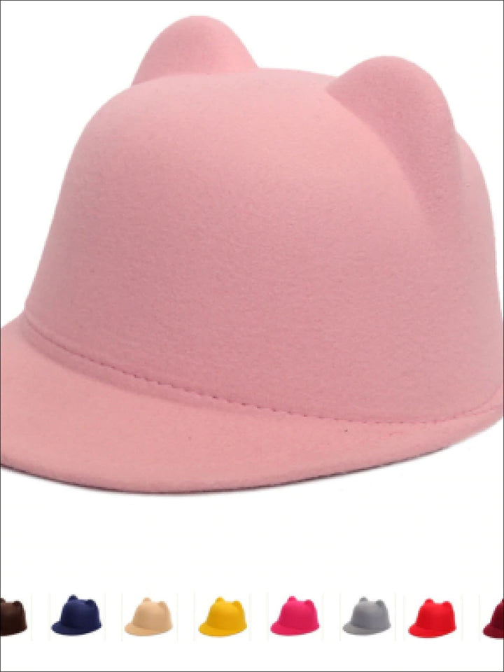 Girls Accessories | Girls Cat Ear Fedora Hat |Mia Belle Girls Boutique