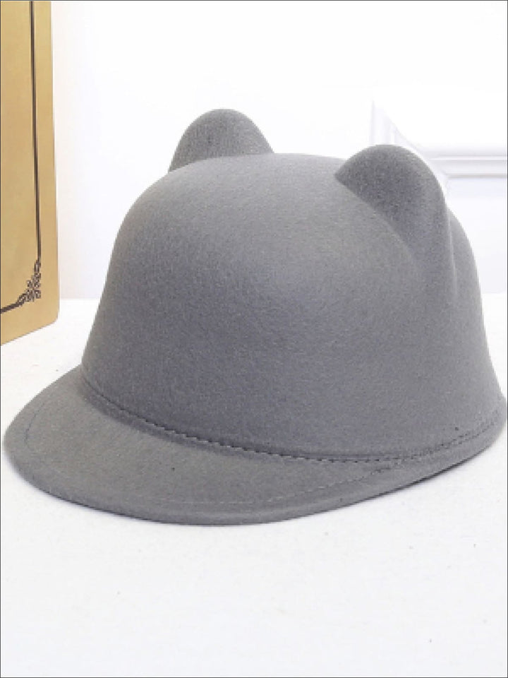 Girls Accessories | Girls Cat Ear Fedora Hat |Mia Belle Girls Boutique