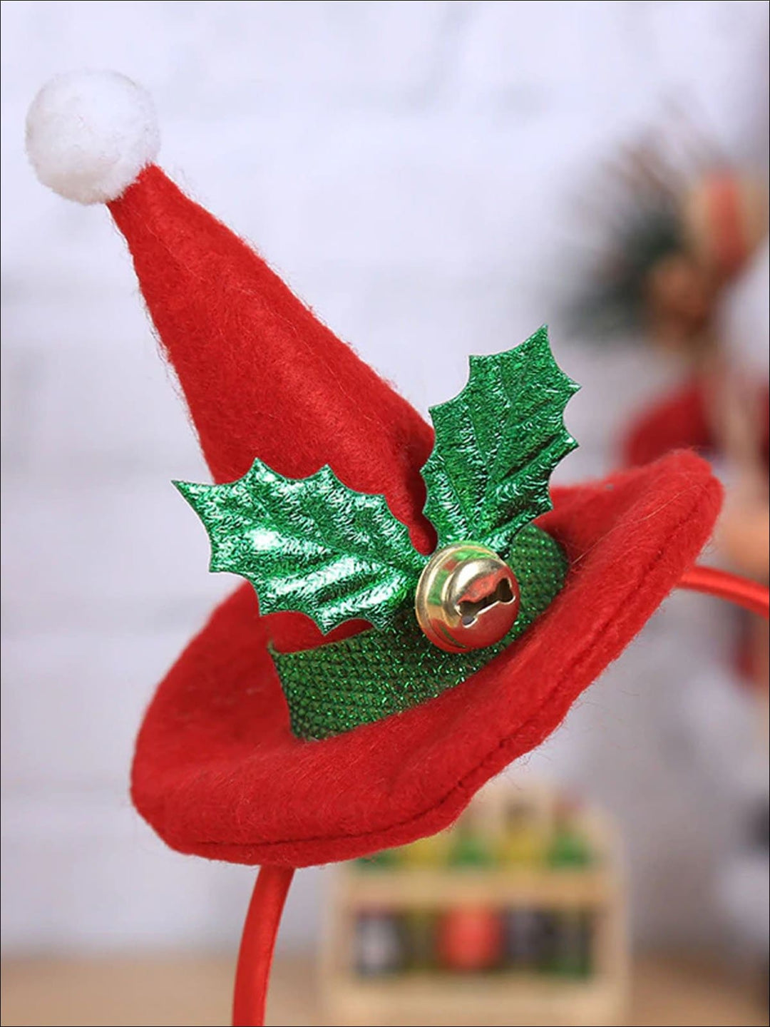 Girls Christmas Themed Santa Hat Headband - Hair Accessories