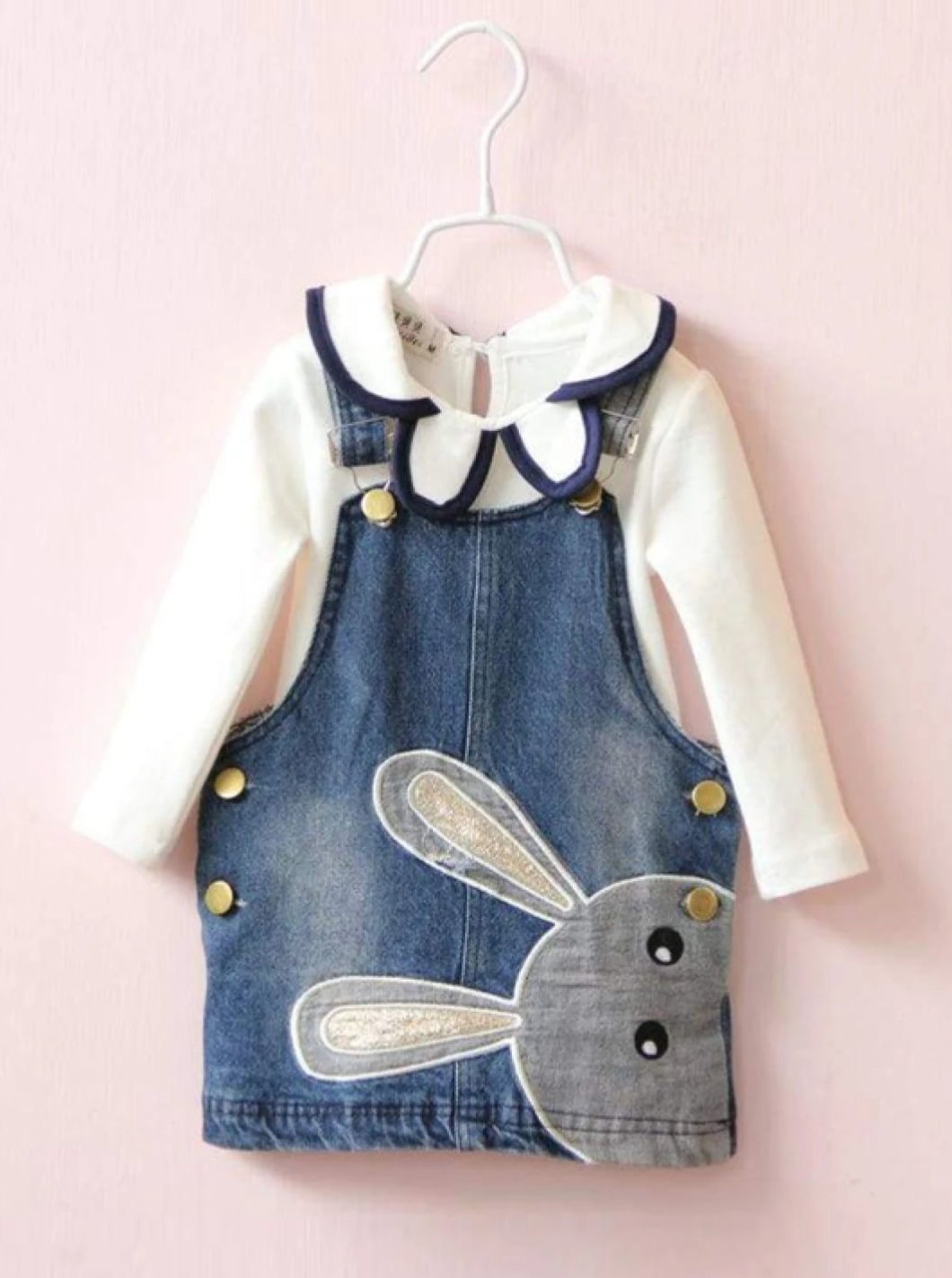 Toddlers Summer Dresses | Denim Overall Dress Set - Mia Belle Girls