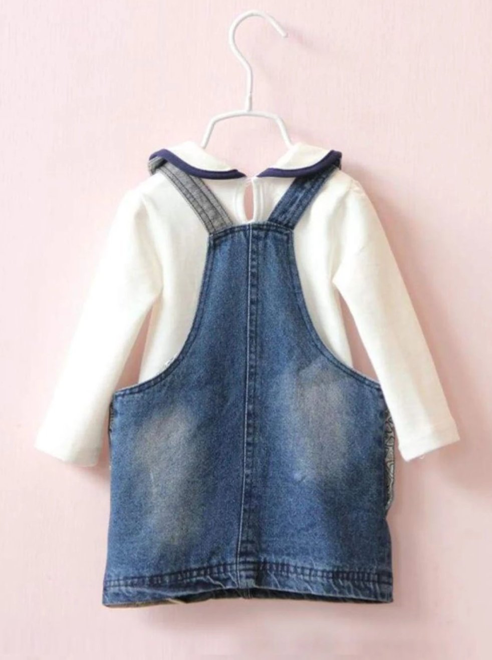 Toddlers Summer Dresses | Denim Overall Dress Set - Mia Belle Girls