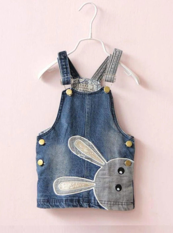 Toddlers Summer Dresses | Denim Overall Dress Set - Mia Belle Girls