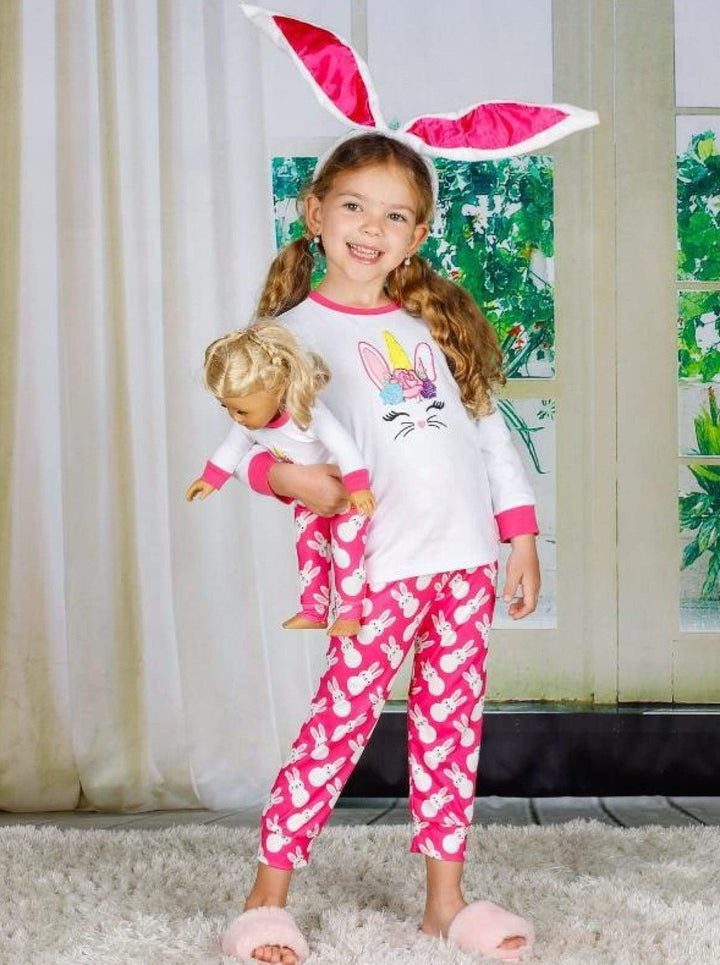 Girls Easter Themed Leggings Set with Matching Doll Set