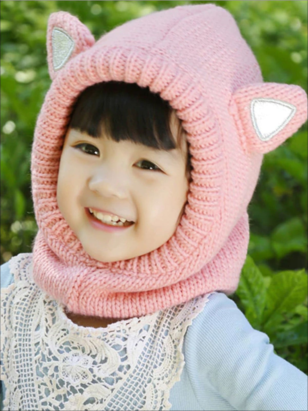 Girls Fall Knit Glitter Ear Beanie - Girls Hats