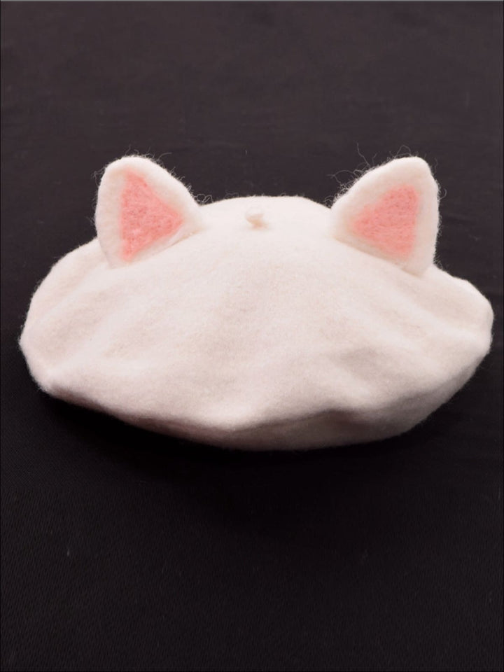 Girls Fall Wool Cat Ear Beret - Girls Berets