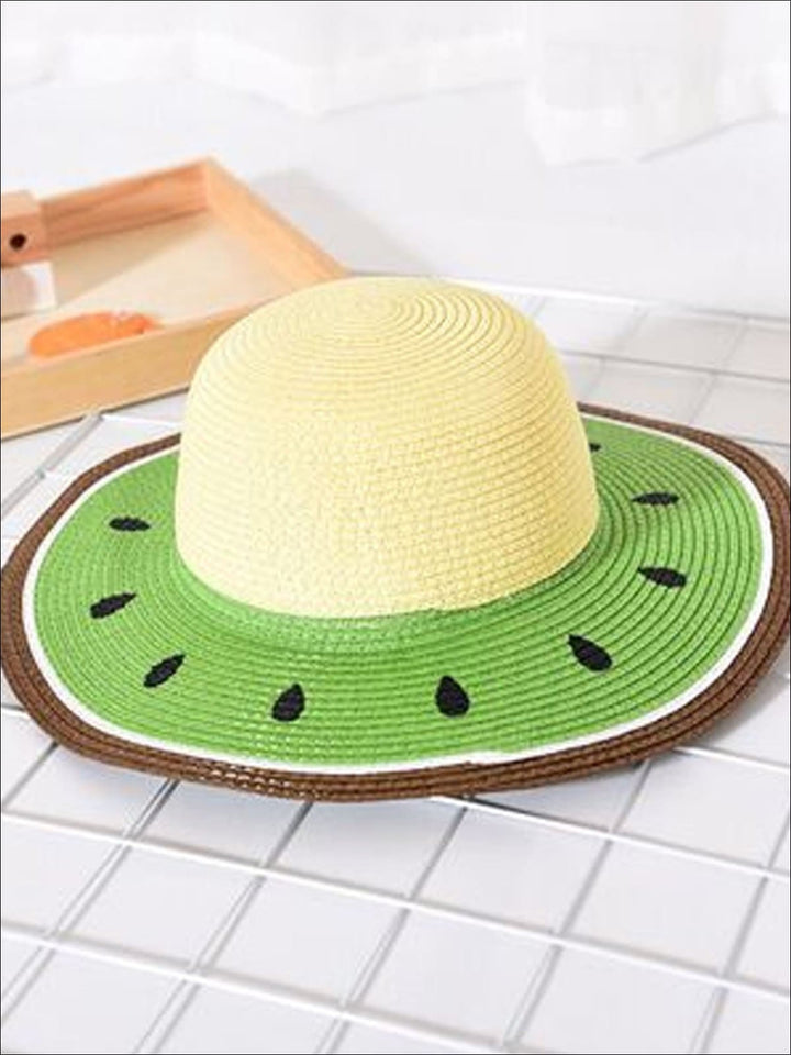 Girls Fruit Straw Hat - Green / Kids-One Size - Mommy & Me Accessories