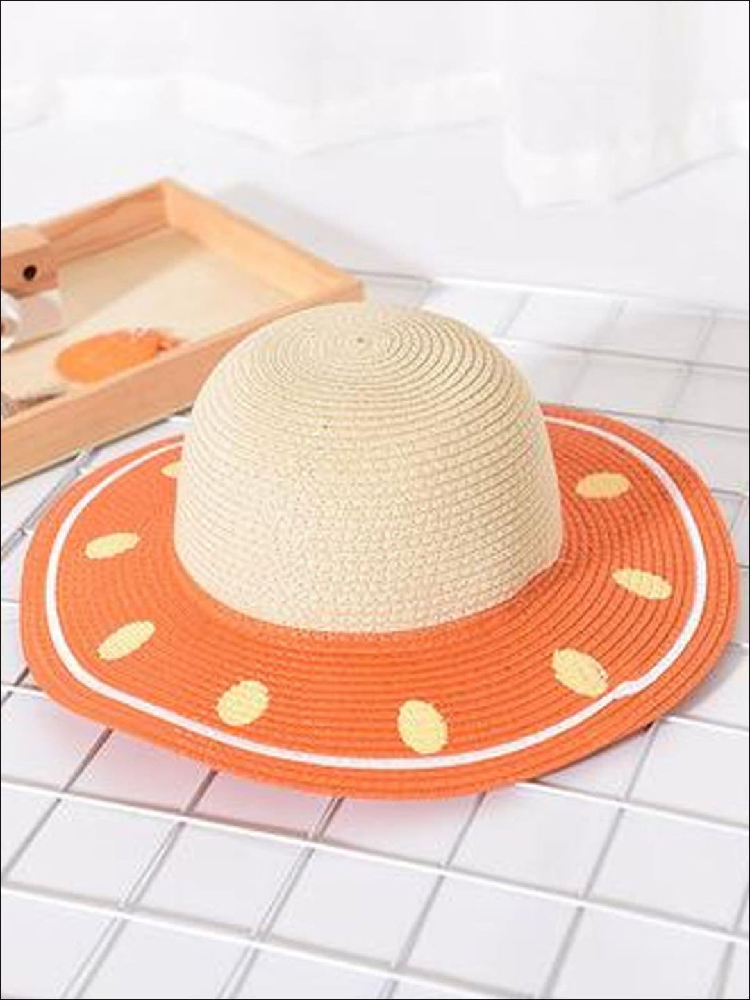 Girls Fruit Straw Hat - Orange / Kids-One Size - Mommy & Me Accessories