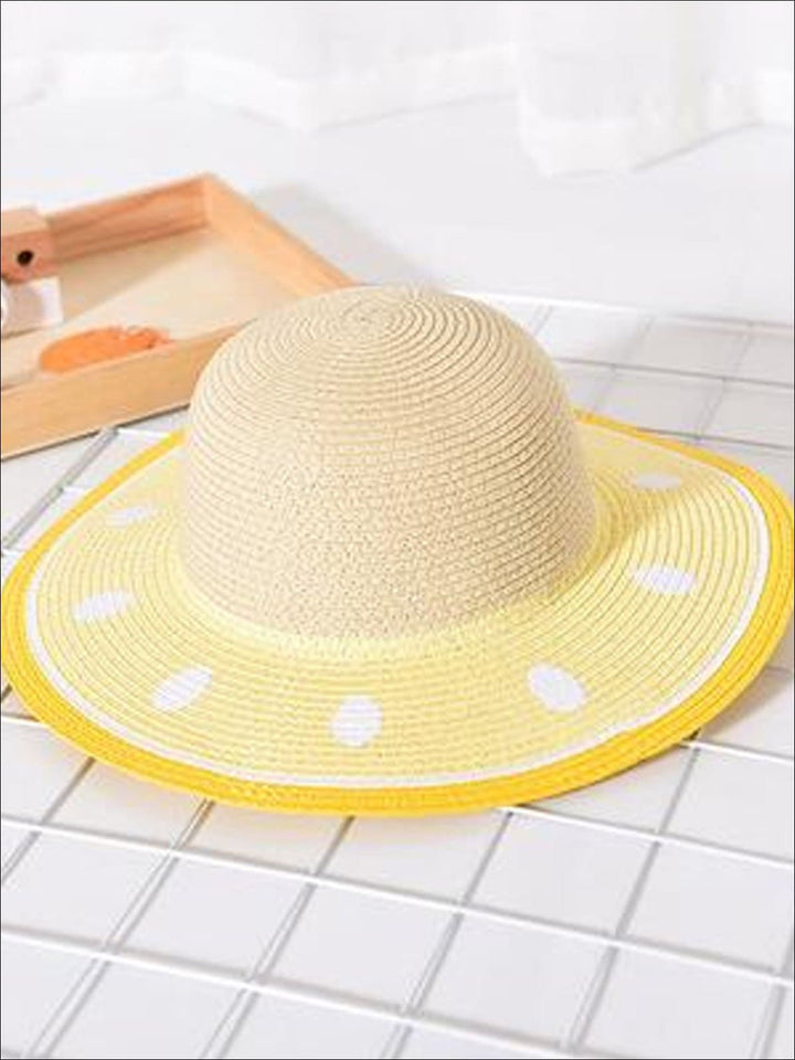 Girls Fruit Straw Hat - Yellow / Kids-One Size - Mommy & Me Accessories