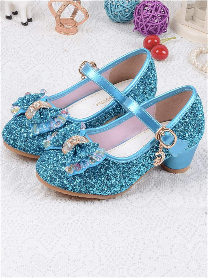 Mia Belle Girls Glitter Bow Mary Jane Shoes | Shoes By Liv And Mia