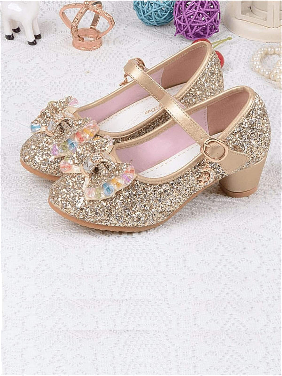 Mia Belle Girls Glitter Bow Mary Jane Shoes | Shoes By Liv And Mia