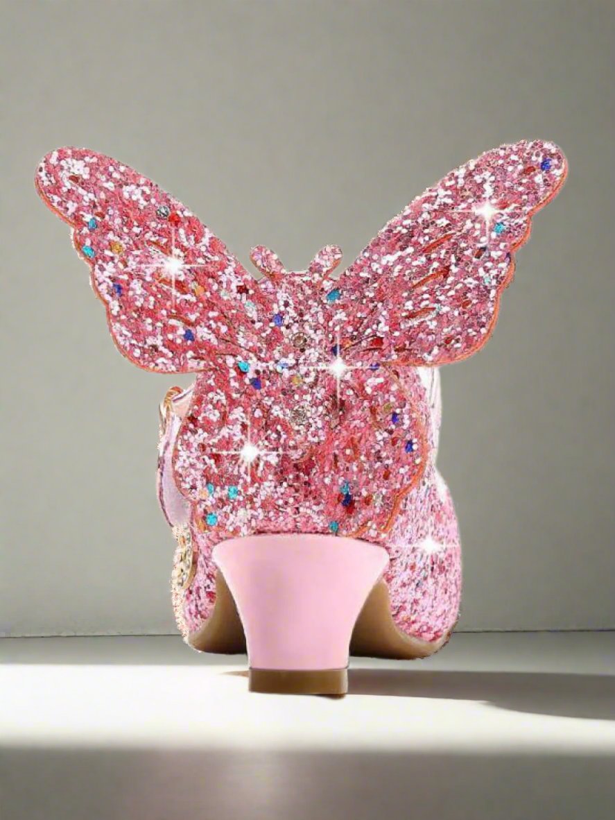 Glitter Butterfly Mary Jane Mini Heels By Liv and Mia Mia Belle Girls