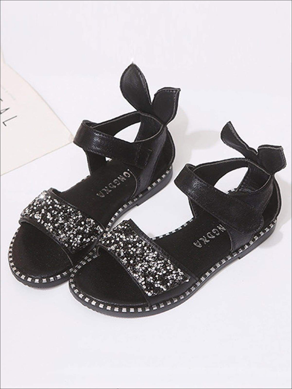 Mia Belle Girls Glitter Bunny Ear Sandals | Shoes By Liv and Mia