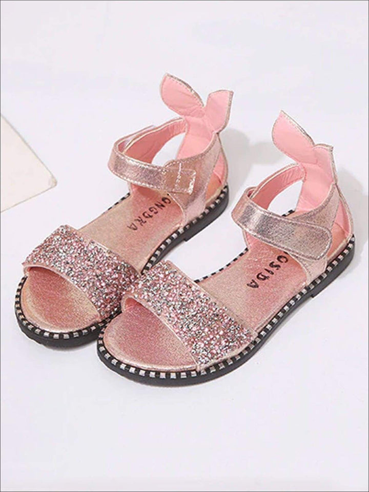 Mia Belle Girls Glitter Bunny Ear Sandals | Shoes By Liv and Mia