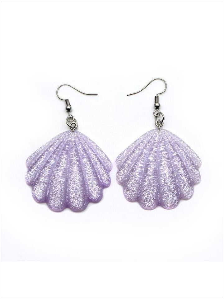 Halloween Accessories | Glitter Sea Shell Earrings | Mia Belle Girls