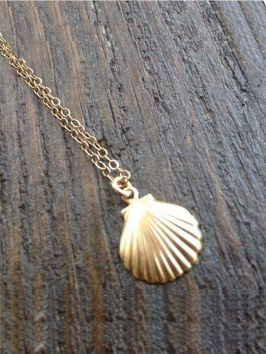 Kids Halloween Accessories | Gold Seashell Necklace | Mia Belle Girls