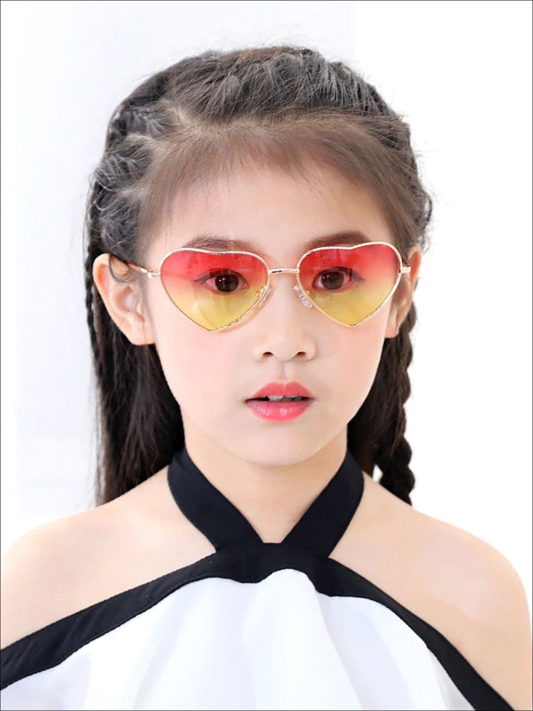 Girls Metallic Heart Sunglasses - Girls Accessories