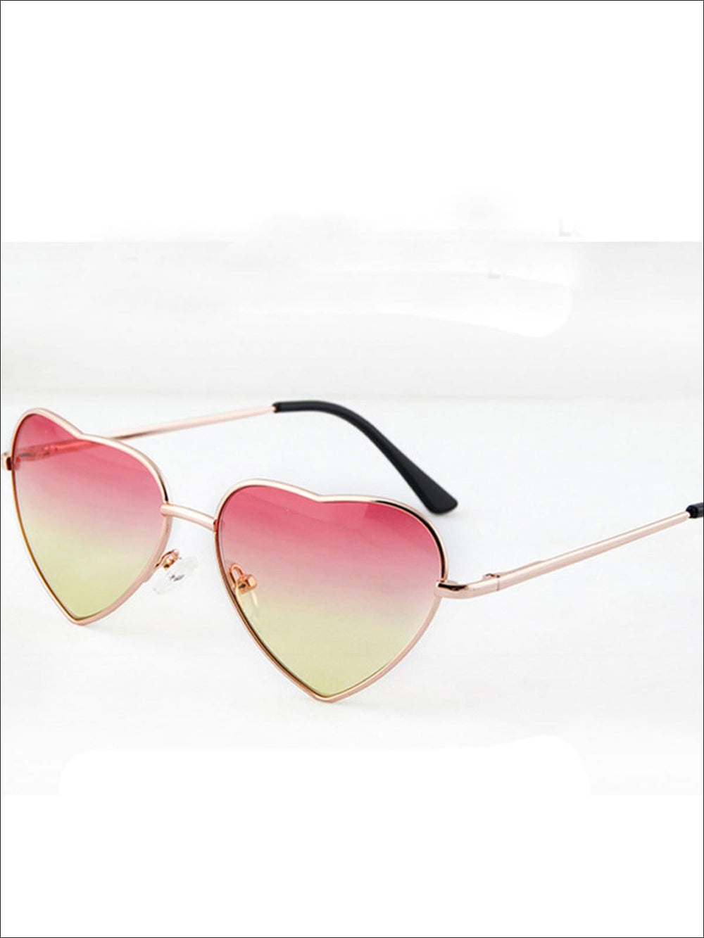 Girls Metallic Heart Sunglasses - Red - Girls Accessories