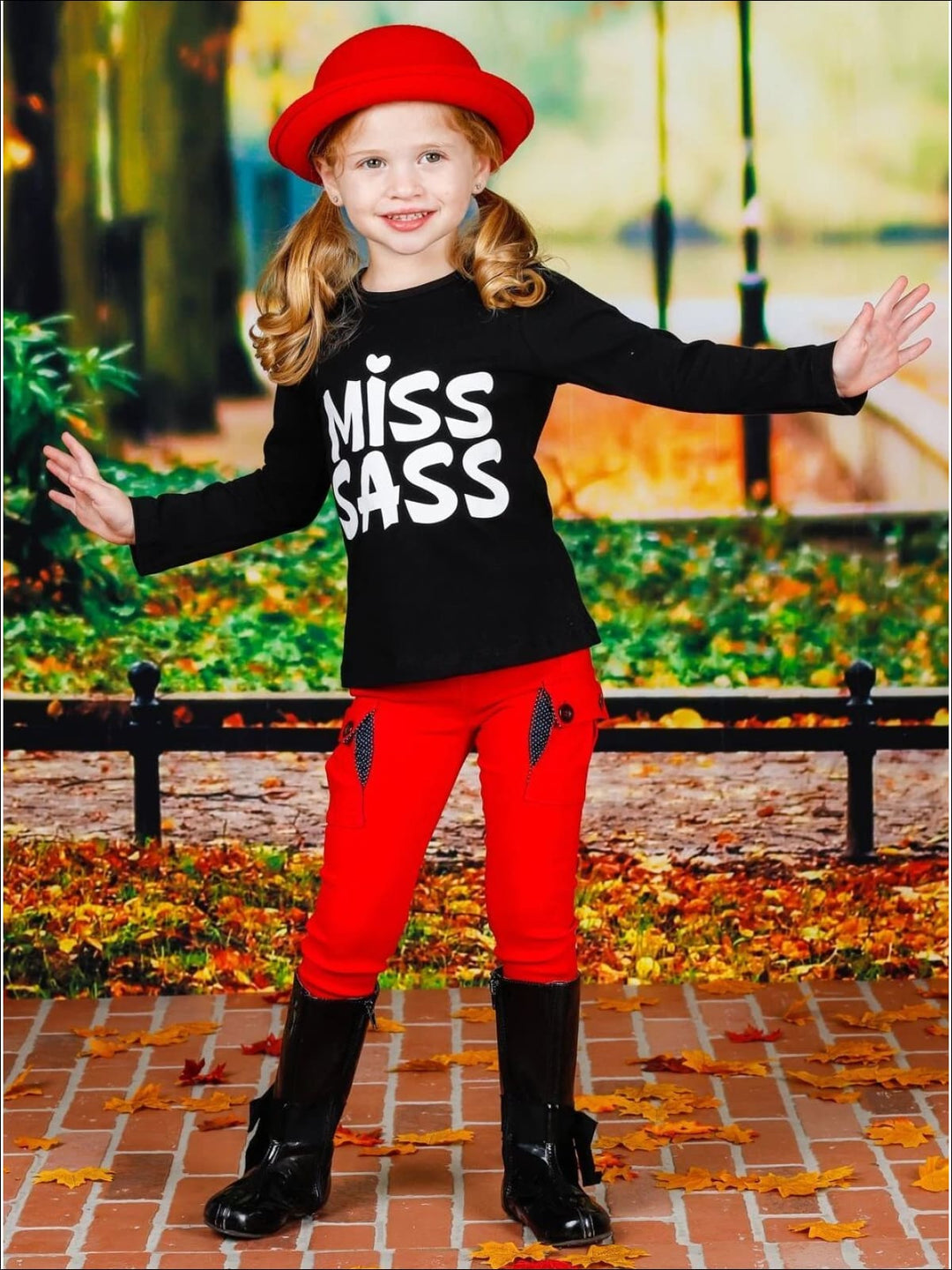 Miss Sass Long Sleeve Statement Top | Mia Belle Girls