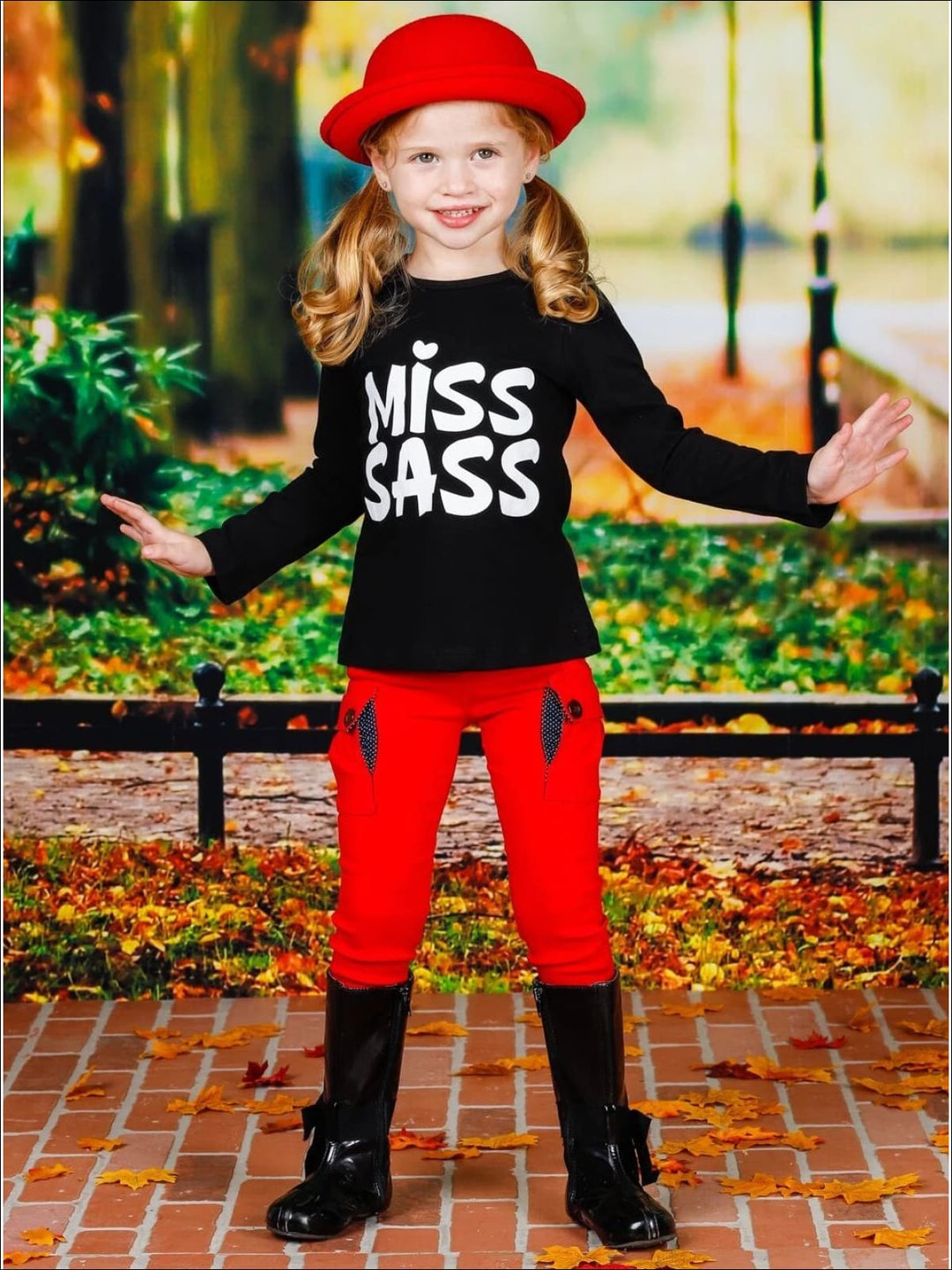 Miss Sass Long Sleeve Statement Top | Mia Belle Girls