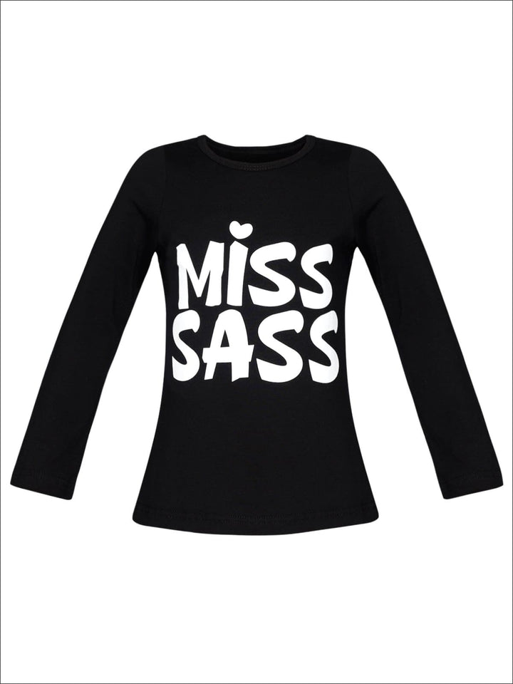 Miss Sass Long Sleeve Statement Top | Mia Belle Girls