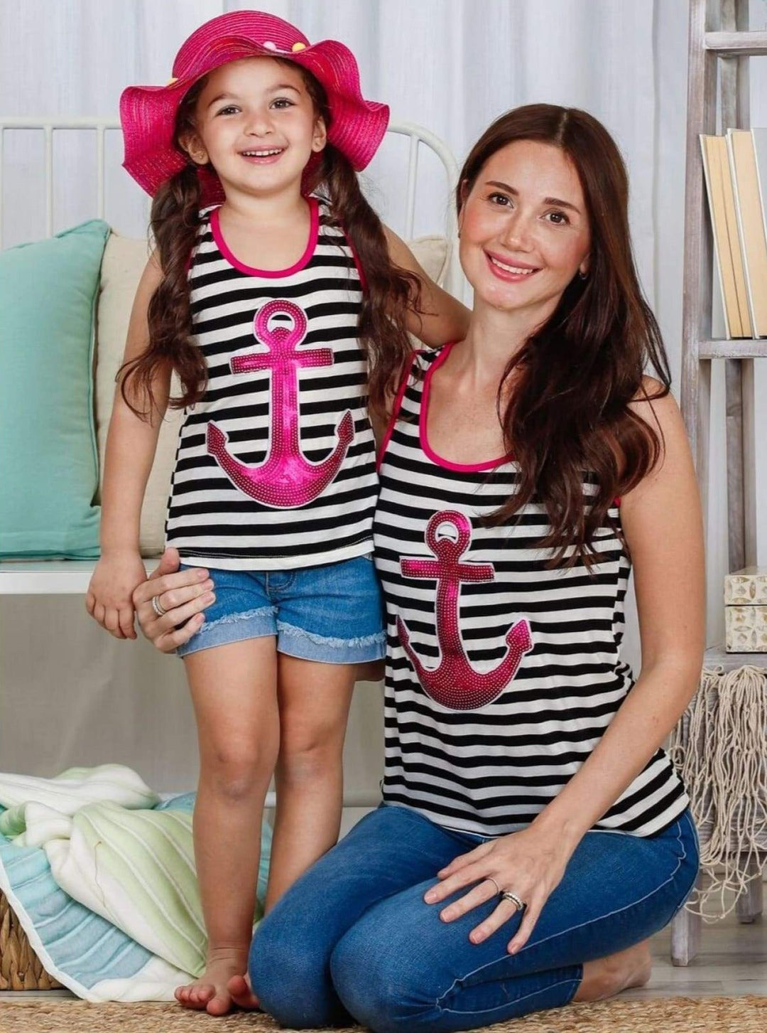 Mommy & Me | Matching Summer Tops | Striped Sequin Ancho Tank Top