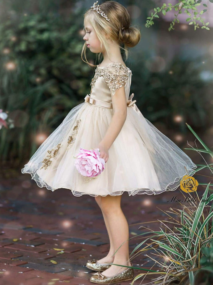 Girls Winter Formal Dress | Applique Holiday Dress | Mia Belle Girls