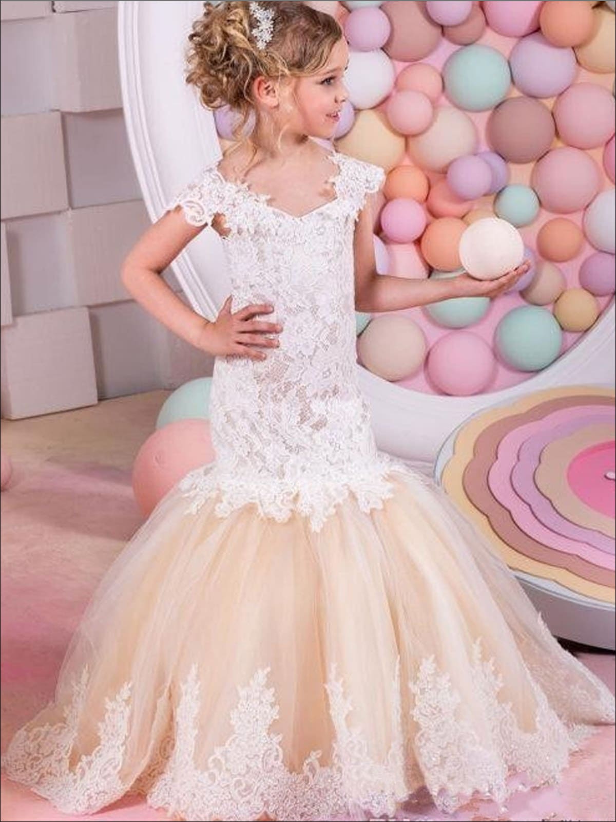 New Ways Lace Mermaid Flower Girl Gown – Mia Belle Girls