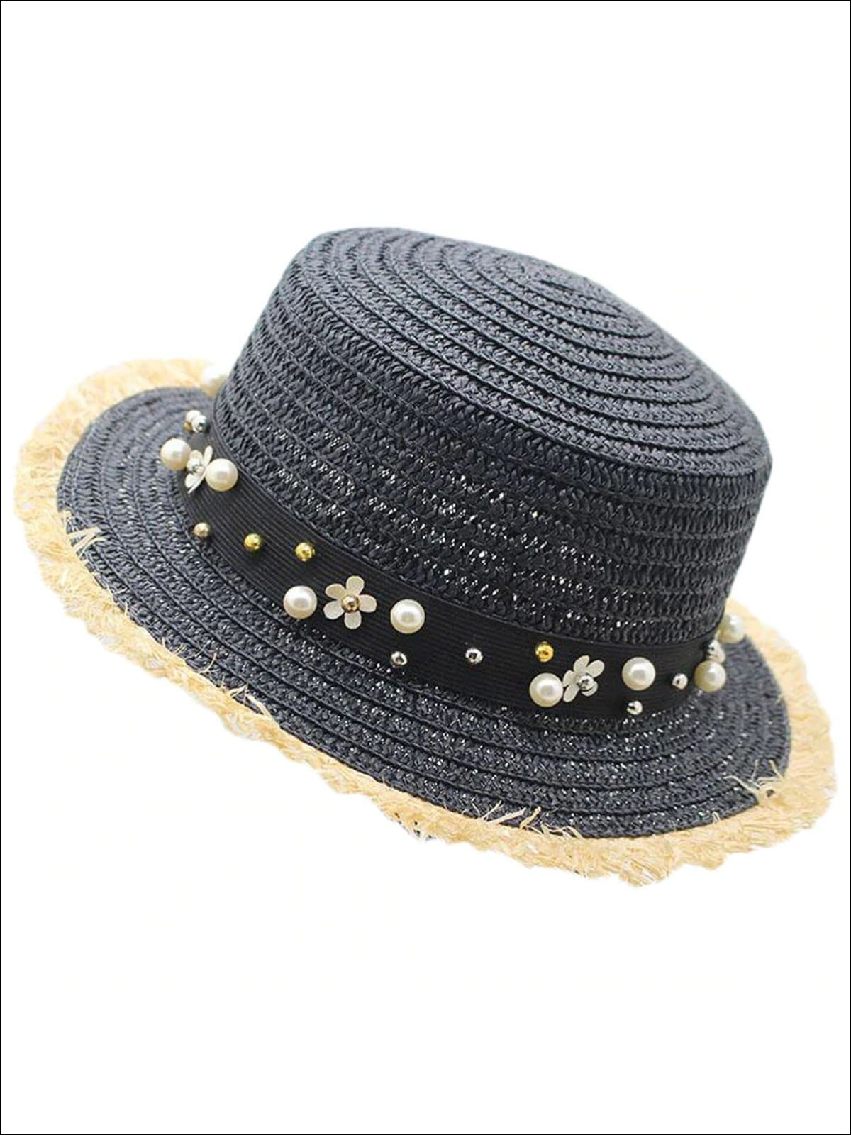 NEW Pearl Decorated Straw fashion Hat