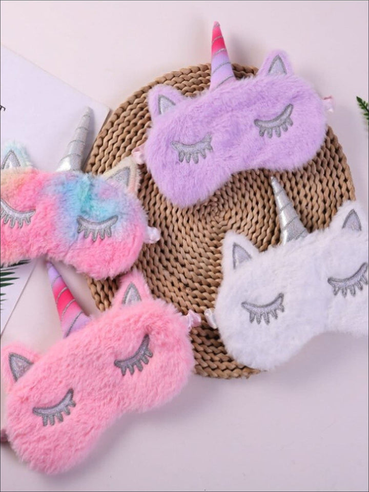 Girls Plush Unicorn Lash Eye Mask - Girls Accessories