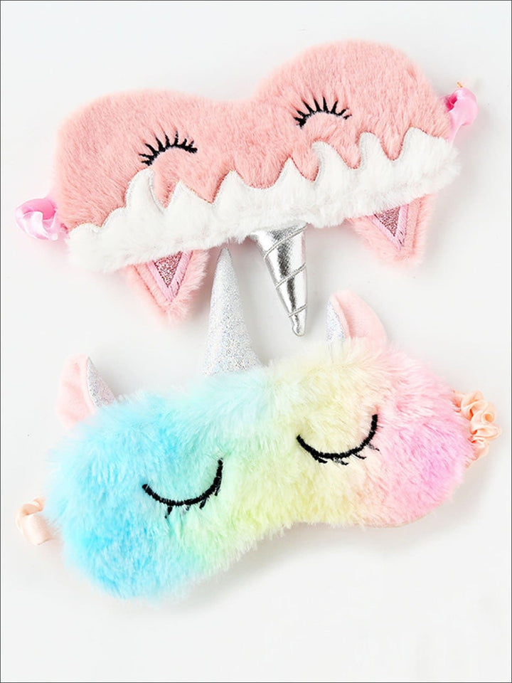 Girls Plush Unicorn Lash Eye Mask - Girls Accessories