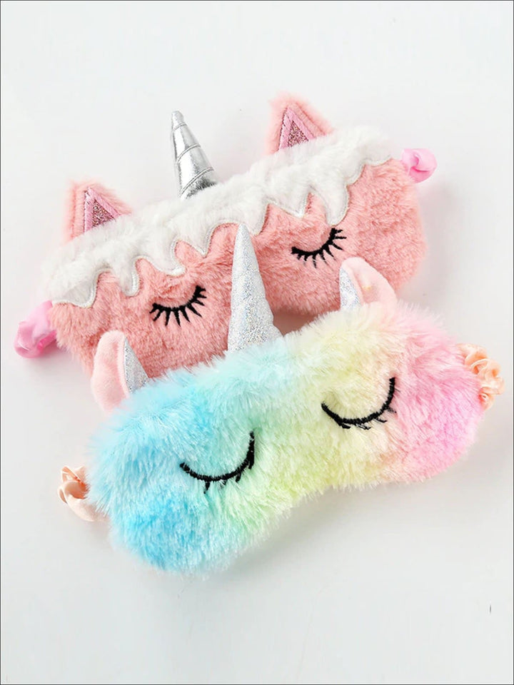 Girls Plush Unicorn Lash Eye Mask - Girls Accessories