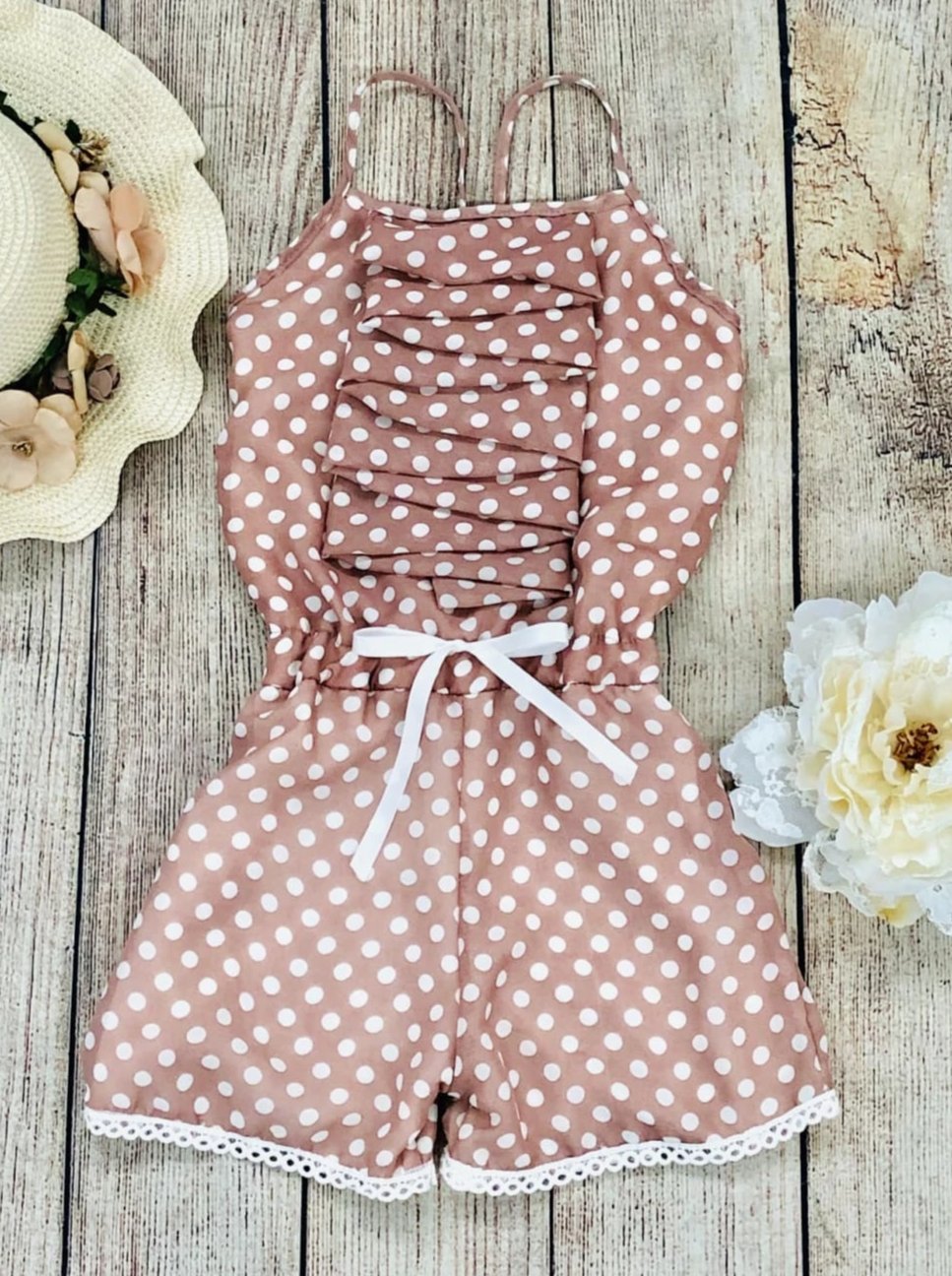 Toddler Spring Outfits | Girls Polka Dot Cascading Ruffle Romper