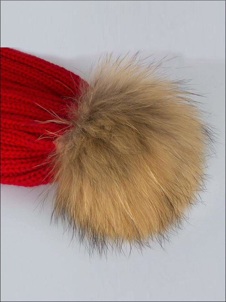 Girls Pom Pom Knitted Hat - Girls Hats