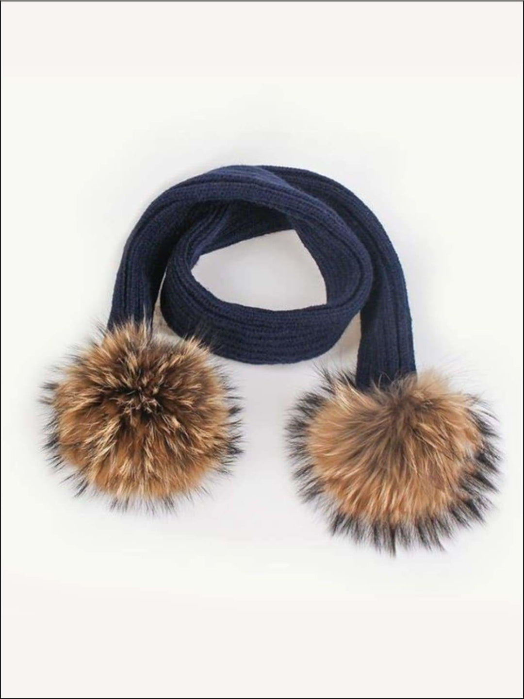 Girls Pom Pom Knitted Hat and Scarf - Girls Hats