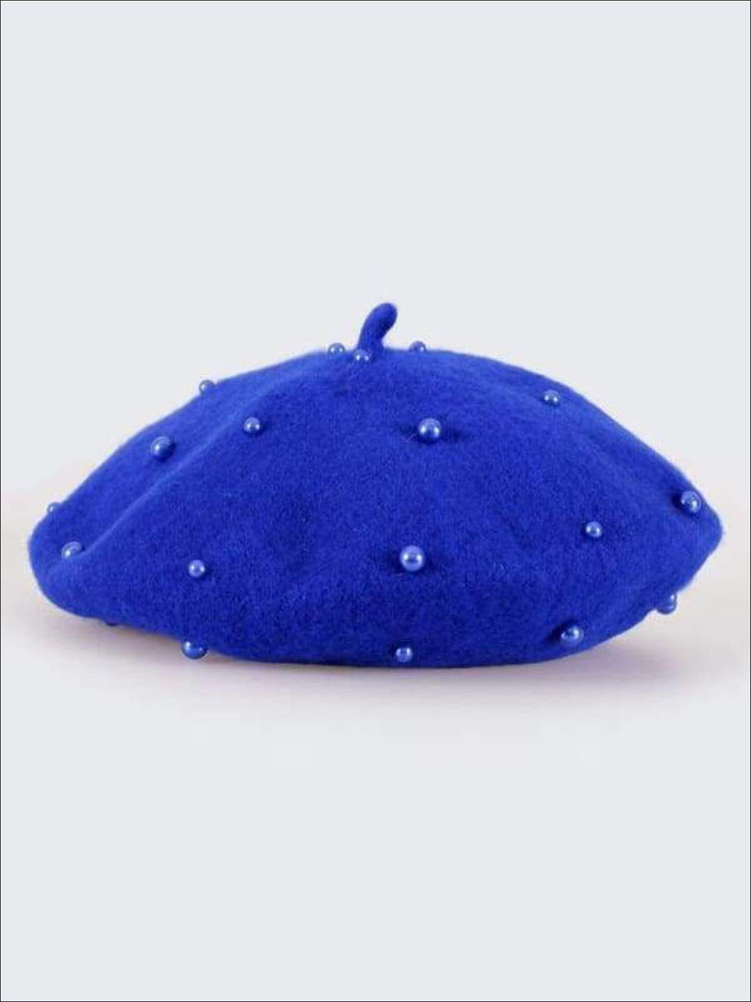 Girls Preppy Pearl Beret ( 9 color options) - Blue / One - Girls Beret