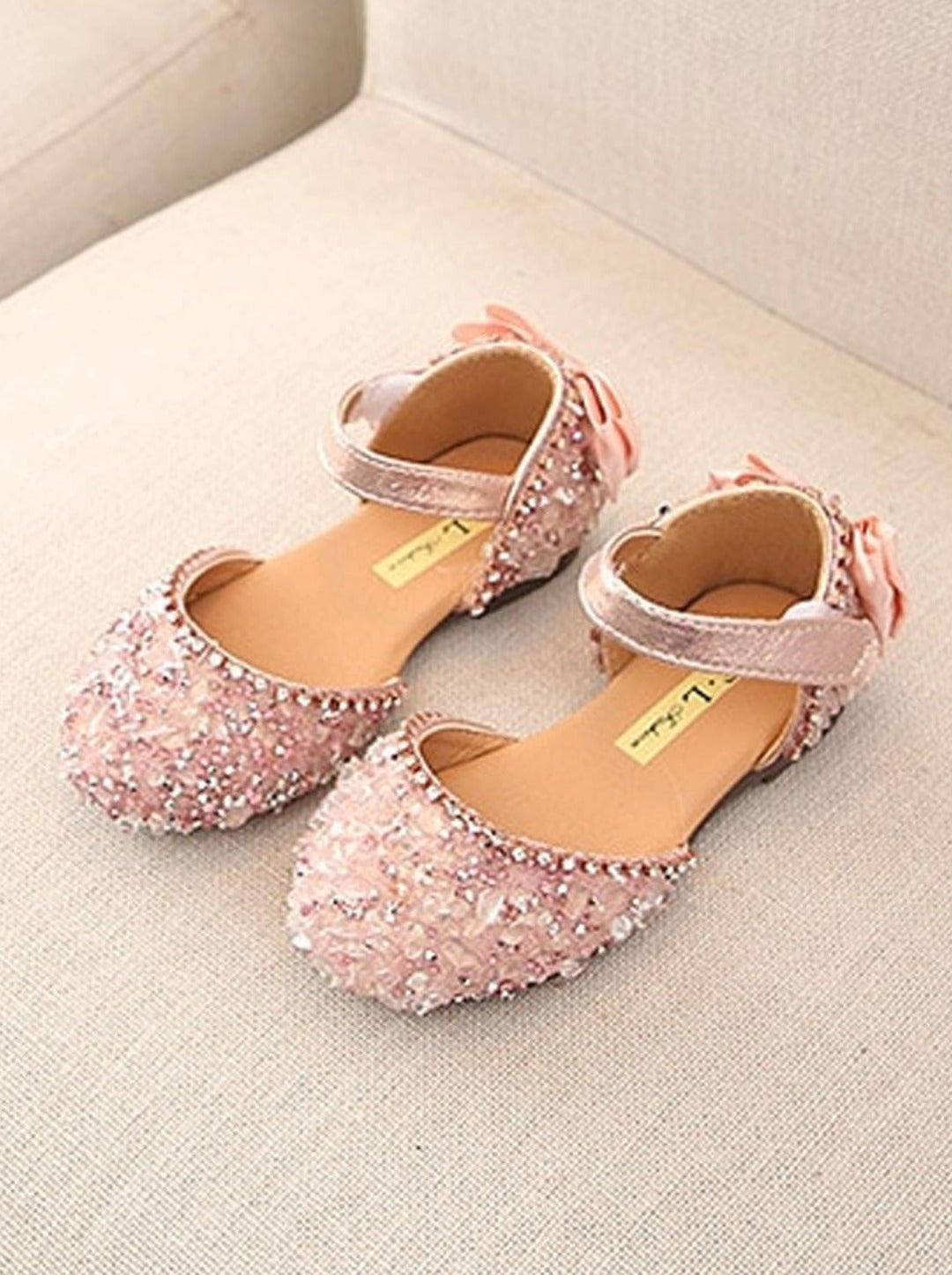 Mia Belle Girls Princess Sequined Bow Flats | Shoes By Liv and Mia