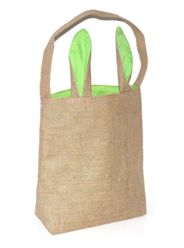 Kids Easter Accessories | Little Girls Rabbit Ears Easter Burlap Bag