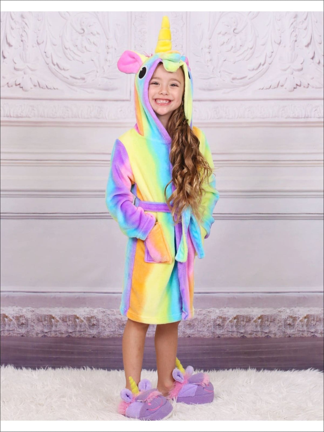 Girls Rainbow Unicorn Bathrobe - Unicorn Bathrobe