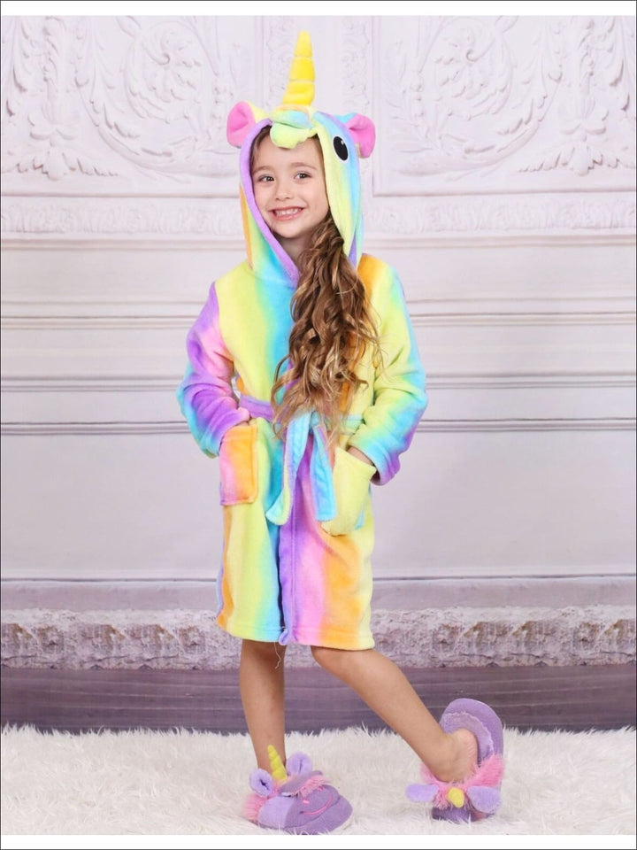 Girls Rainbow Unicorn Bathrobe - Unicorn Bathrobe